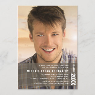 Saubere Linie Moderne, kühne Graduierungsparty Ein Einladung