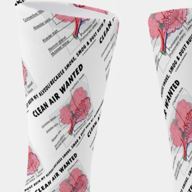 Saubere Luft Gewollt, weil Rauchruine Alveoli-Spaß Socken (Environmental attitude pair of crew socks featuring alveoli for anyone who wants clean air!)