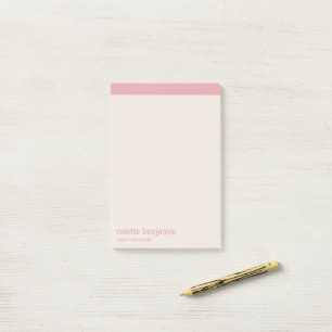 Saubere minimalistische pastellrosa und blasse Pfi Post-it Klebezettel