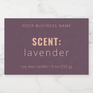 Saubere Minimalistische Pflaume und Tankerze Lebensmitteletikett