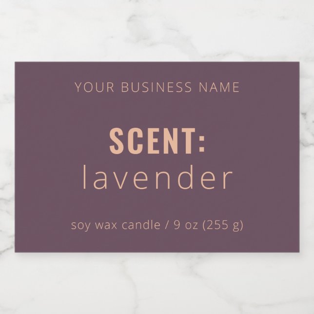 Saubere Minimalistische Pflaume und Tankerze Lebensmitteletikett (Einzelnes Label)