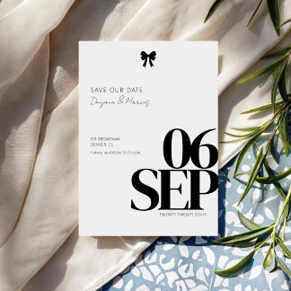 Saubere Minimalistische Schwarze Schleife Einfache Save The Date