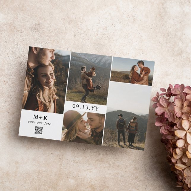 Saubere, moderne Fotos QR-Code Save the Date (Von Creator hochgeladen)
