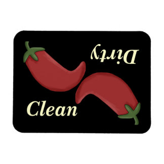 Saubere oder schmutzige Chili Paprikaschoten Gesch Magnet