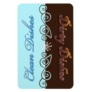 Saubere oder schmutzige Küchenmagnet Magnet