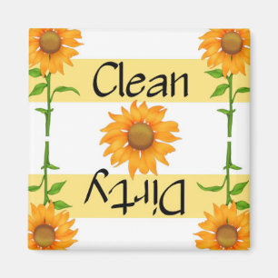 Saubere oder schmutzige Spülmaschine der Magnet