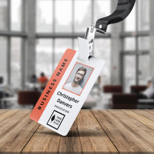 Saubere Orange Weiße Fügen Sie Ihr Logo Büro Mitar Ausweis