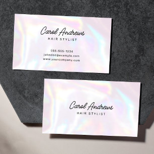 Saubere Pearl Holografische Hairstylist Visitenkarte