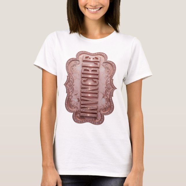 Saubere Pink UNSICHTBARE Schrift T-Shirt (Vorderseite)