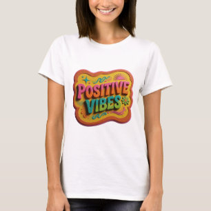Saubere rosa POSITIVE VIBES Textgestaltung T-Shirt