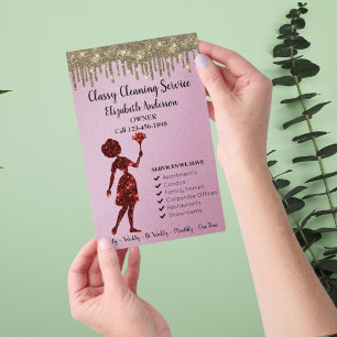 Saubere Rose-Logo-Reinigungsdienste Moderne Flyer