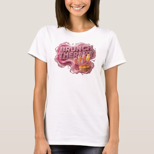 Saubere rote BRUNCH THERAPY Statement T-Shirt (Vorderseite)