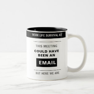 Saubere Schwarz-Weiß-Bold-Bürohumor-Kaffeetasse Zweifarbige Tasse