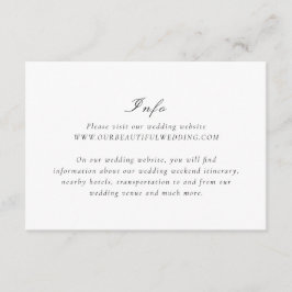 Saubere Schwarz-Weiß-Elegante Hochzeit Begleitkarte