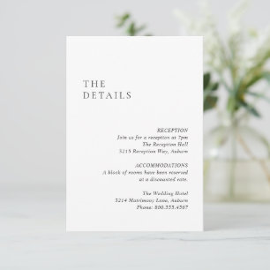 Saubere Schwarz-Weiß-Hochzeit Begleitkarte