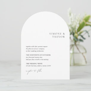 Saubere Schwarz-Weiß-Hochzeit Einladung