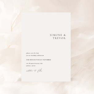 Saubere Schwarz-Weiß-Hochzeit Save The Date