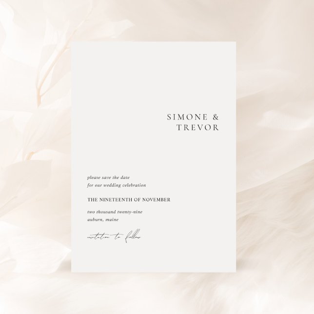 Saubere Schwarz-Weiß-Hochzeit Save The Date (Von Creator hochgeladen)