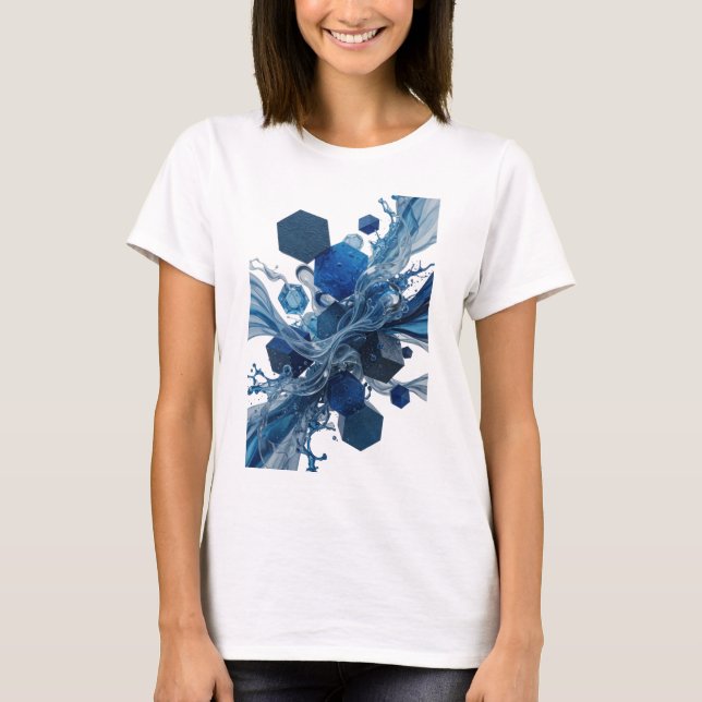 Saubere Silber ABSTRACT ART Gestaltung T-Shirt (Vorderseite)