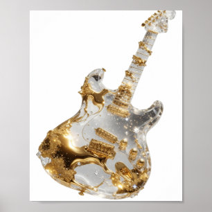 Saubere Silber ABSTRACT ART Kunstprint Poster
