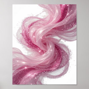 Saubere Silber ABSTRACT ART Kunstprint v3 Poster