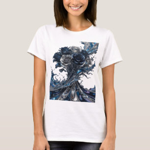 Saubere Silber BLAUE UND WEISSE ROSEN Text Design T-Shirt