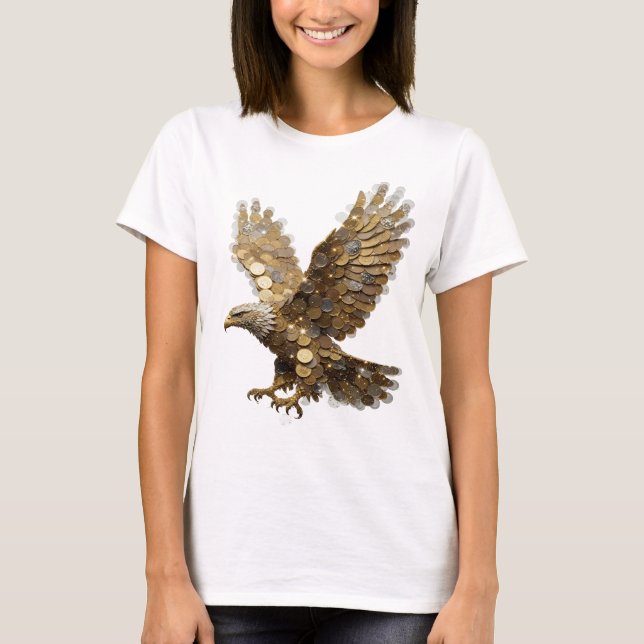 Saubere Silber-EAGLE-OF-MONEY-Statement-Design T-Shirt (Vorderseite)