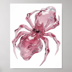 Saubere Silber-GLASSPINNE-Design Poster