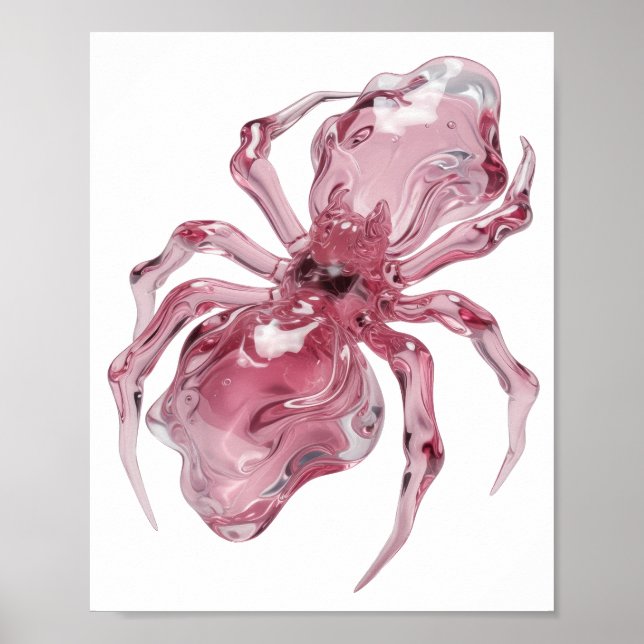 Saubere Silber-GLASSPINNE-Design Poster (Vorne)