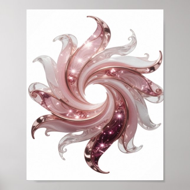 Saubere Silber-GLOWING STAR-Druck Poster (Vorne)