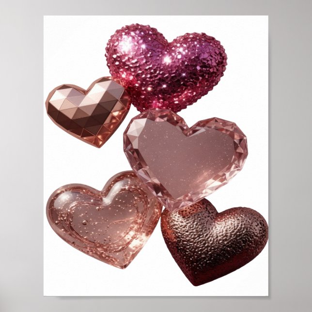 Saubere Silber HERZEN DER LIEBE Poster (Vorne)