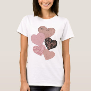 Saubere Silber-HERZEN Moderne Gestaltung T-Shirt