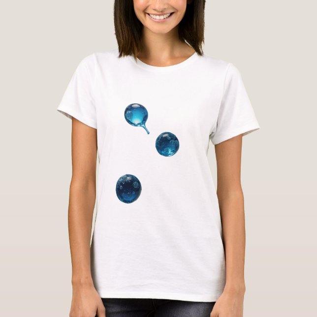 Saubere Silber-WATER DROP-Textgestaltung T-Shirt (Vorderseite)