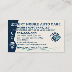 Saubere Teal Mobile Mechaniker Auto Klimaanlage Be Visitenkarte