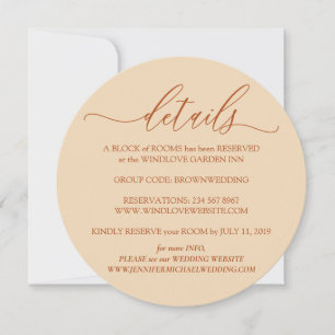 Saubere Terrakotta-Details Einfache Hochzeit Einladung