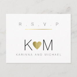 saubere und klare Hochzeit rsvp Einladungspostkarte