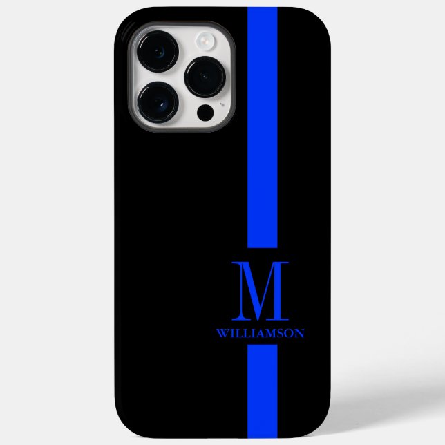 Saubere und minimale Monogramm | Thin Blue Line |  Case-Mate iPhone Hülle (Rückseite)