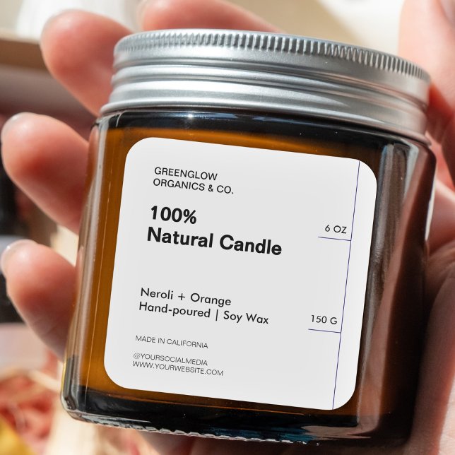 Saubere und Minimalistische, moderne White Product Quadratischer Aufkleber (Zazzle Clean & Minimalist Modern White Product Packaging Square Sticker)