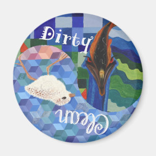 Saubere und schmutzige Vögel Magnet