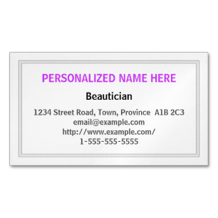 Saubere und untertriebene Beautician-Visitenkarte Magnetische Visitenkarte