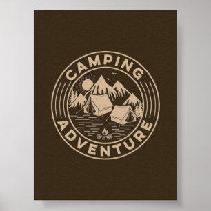 Saubere Wandkunst Poster Camping (Vintage-Abzeic