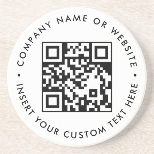 Saubere Weiße Minimalistische QR-Scan-Business-Unt Getränkeuntersetzer