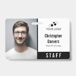 Saubere weiße Mitarbeiter-ID Logo hinzufügen Ausweis