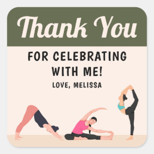 Saubere Yoga-Studio-Dankeschön-Aufkleber Quadratischer Aufkleber