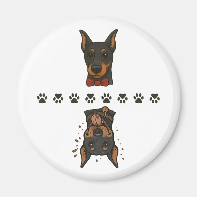 Sauberer Dobermann Dirty Dobermann Kein Text Gesch Magnet (Vorne)