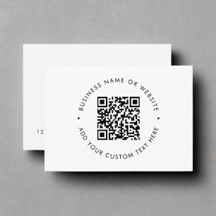 Sauberer einfacher QR-Code Werbung schwarz & weiß Visitenkarte