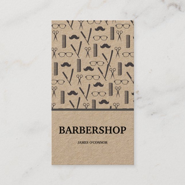 Sauberer Minimal Barber Barbershop Visitenkarte (Vorderseite)