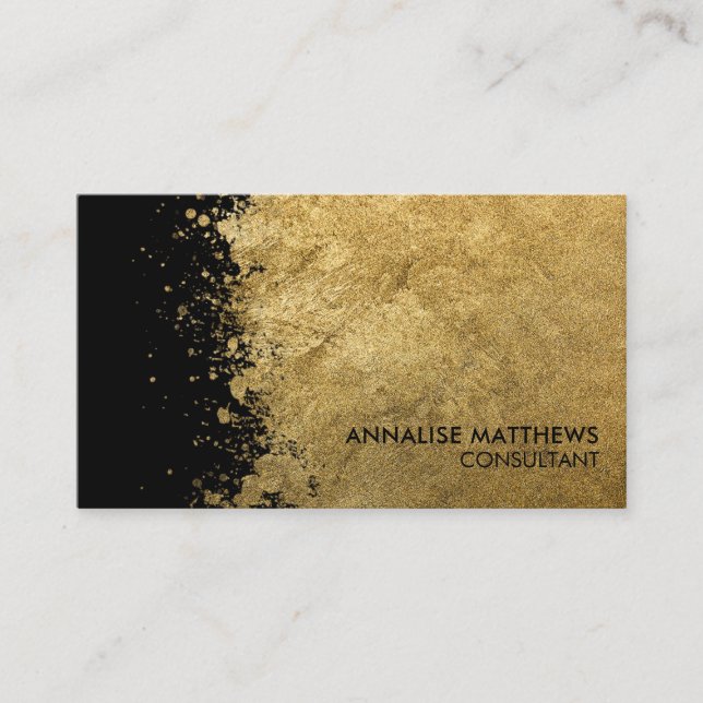 Sauberer, minimaler, gebürsteter Spritzer Visitenkarte (Vorderseite)