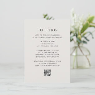 Sauberer neutraler QR-Code Elegante Hochzeit Begleitkarte