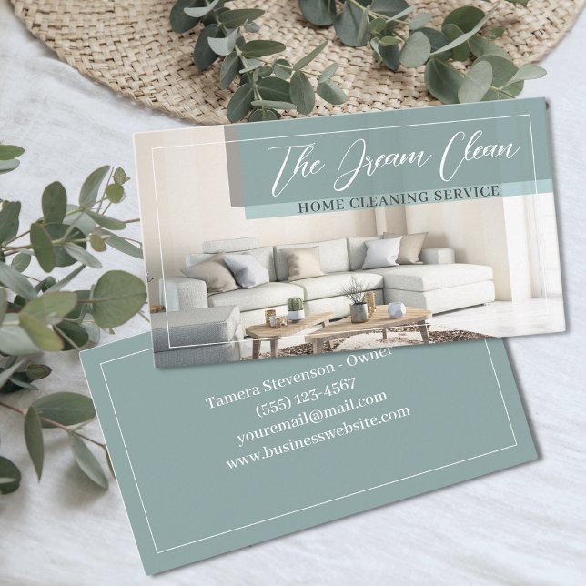 Sauberer Service des Reinigungshauses Moderner Visitenkarte (Von Creator hochgeladen)